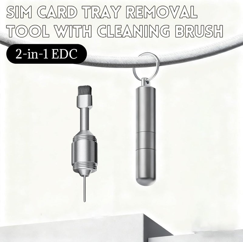 Ceylanlar 2pcs SIM Card Tray Removal Tool with Cleaning Brush, 2-in-1 EDC Portable Keychain, Precision Needle and Soft Brush for Headphone Jack, Charging Port, and More - Image 2